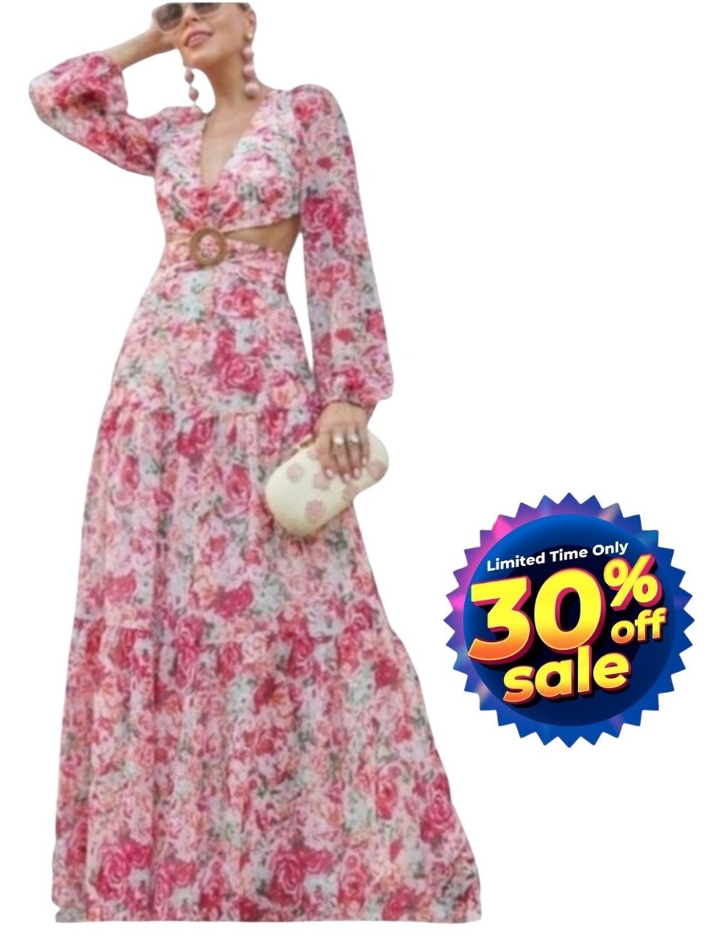 NWT Gianni Bini Floral Cocktail Maxi Dress Sz 2